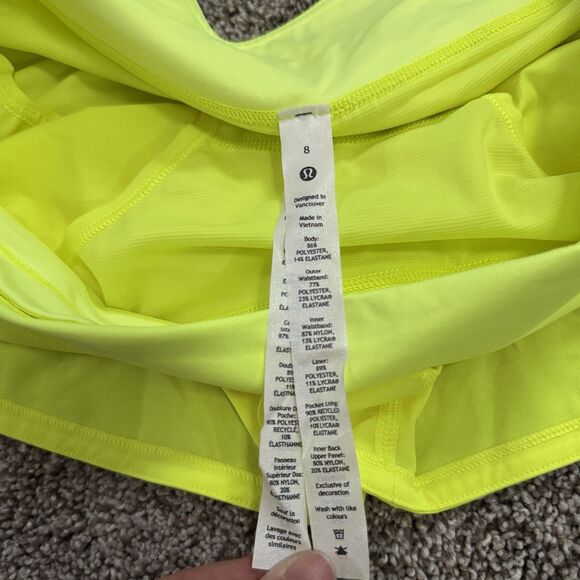 Lululemon Speed Up LR 2.5” Yellow Highlighter Neon Shorts Size 8 NWT - Picture 3 of 10